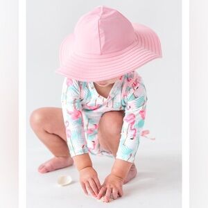RuffleButts Girls Pink Swim Hat size‎ 12M-2T